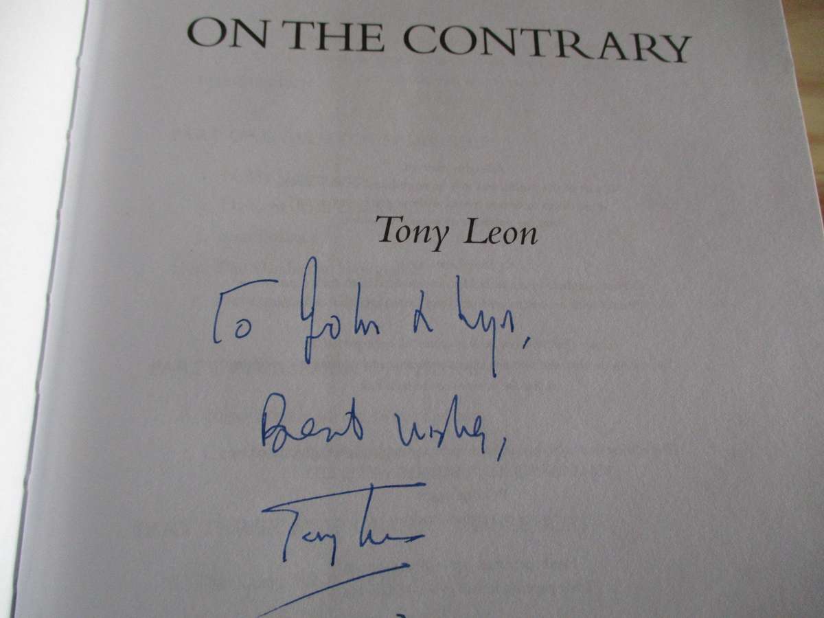 Signed copy. TONY LEON - On the Contrary