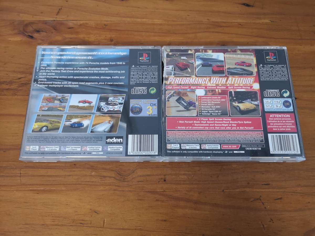 Two original Need for Speed PS1 games