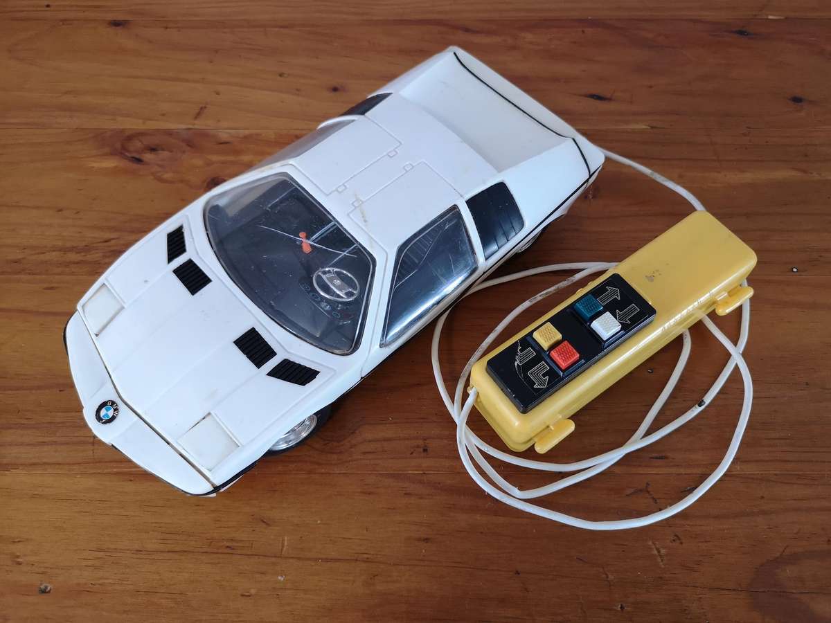 Vintage scale model BMW E25 Turbo remote control car