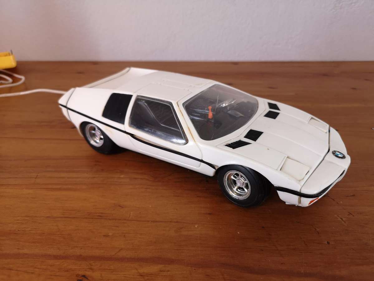 Vintage scale model BMW E25 Turbo remote control car