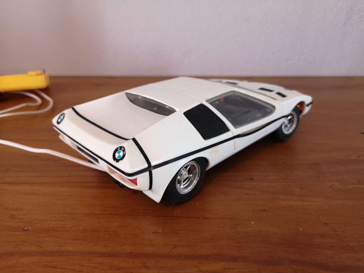 Vintage scale model BMW E25 Turbo remote control car