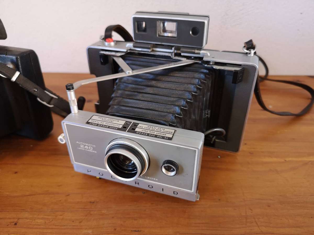 Two vintage Polaroid Land cameras