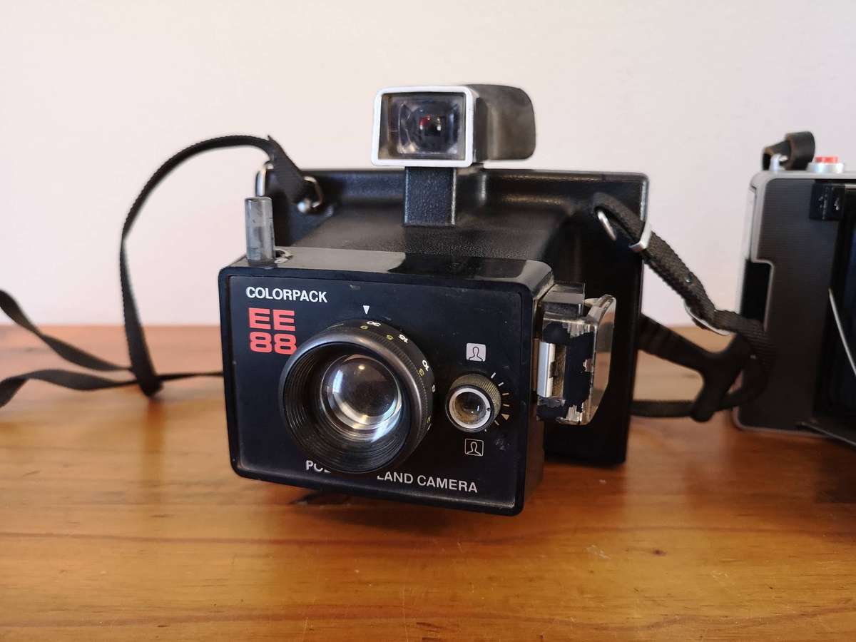 Two vintage Polaroid Land cameras