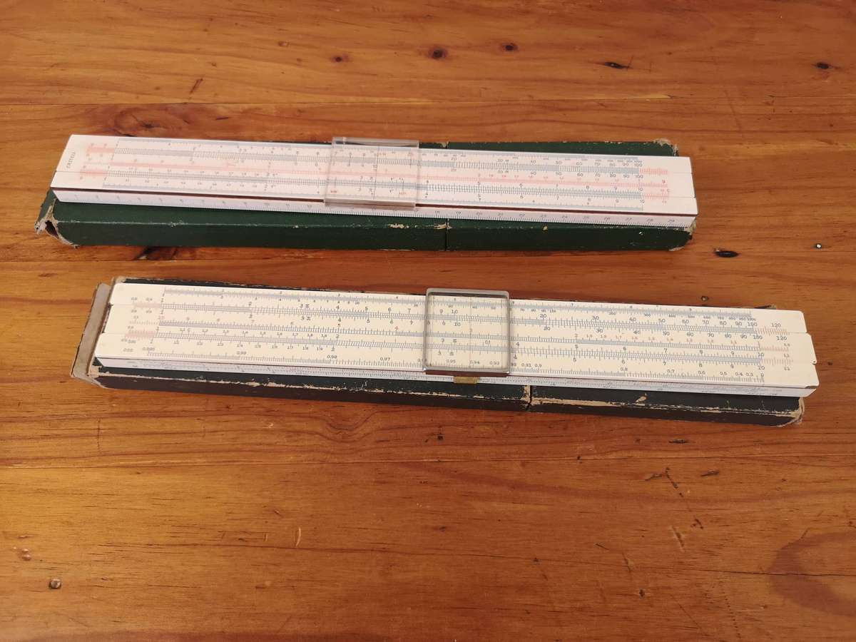 Pair of Vintage Logarithmic Slide Rulers