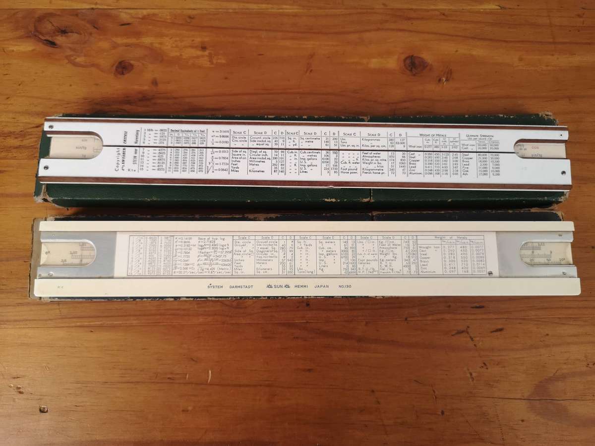 Pair of Vintage Logarithmic Slide Rulers