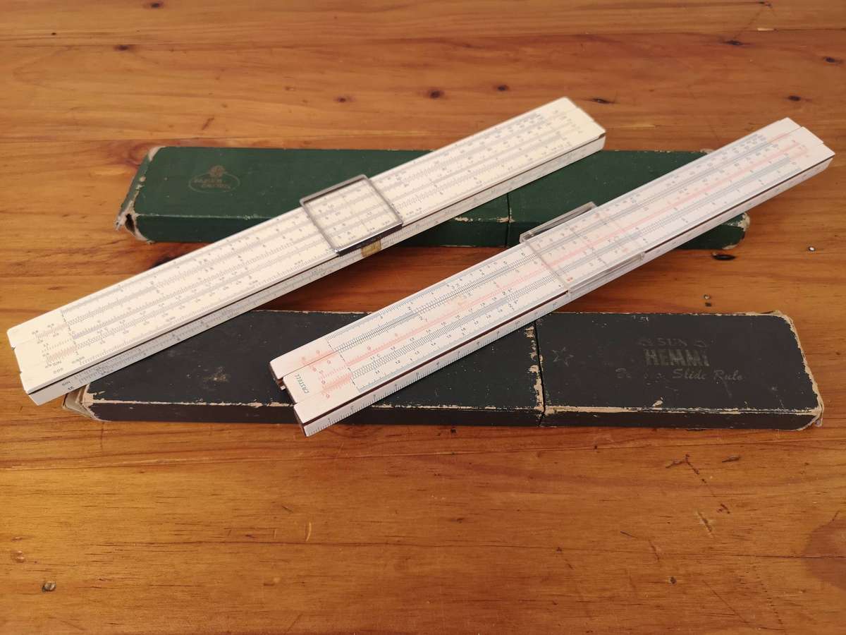 Pair of Vintage Logarithmic Slide Rulers
