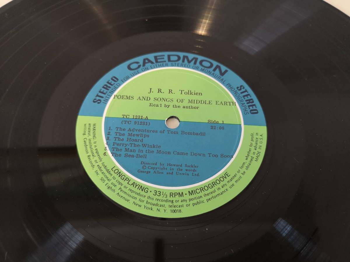 J.R.R. Tolkien  Poems And Songs Of Middle Earth Vinyl Record