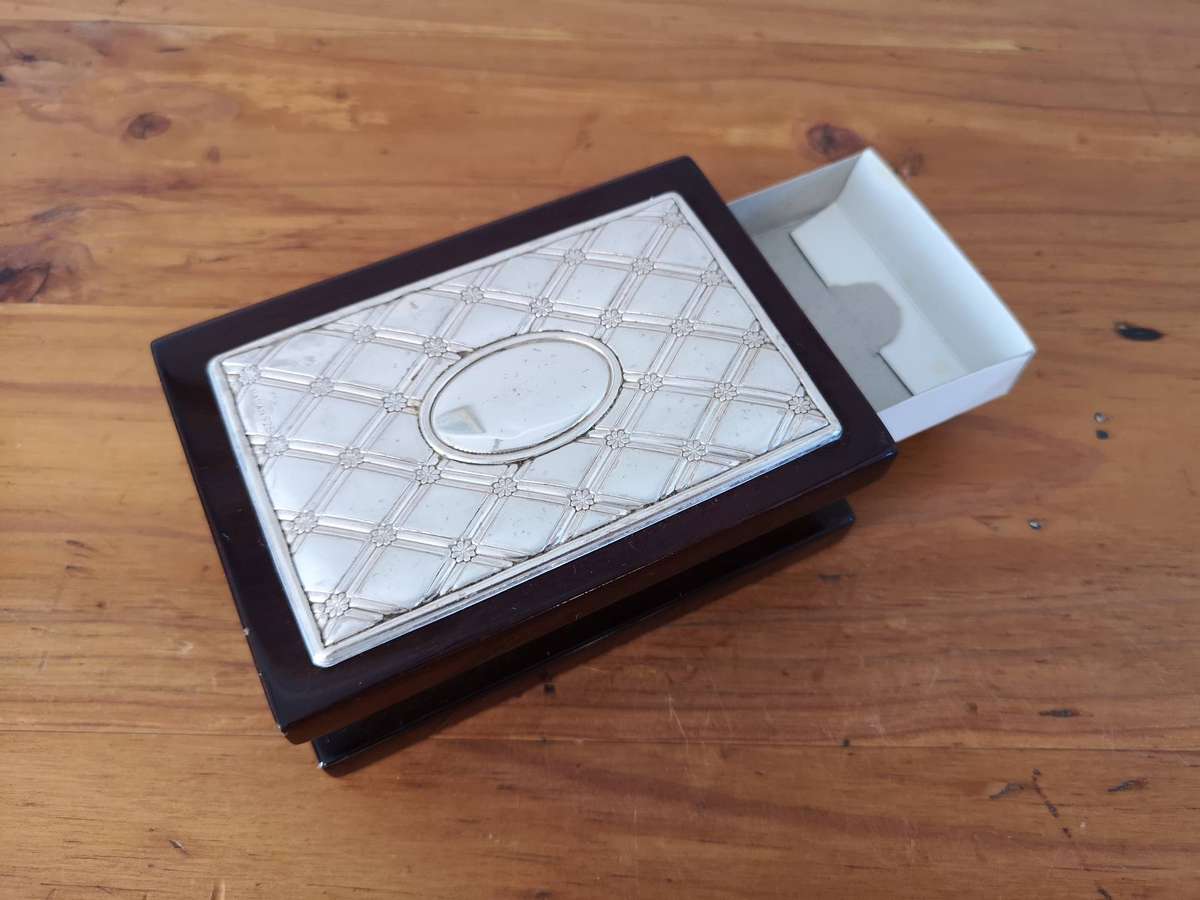 Hadad Bros "Judaica" 925 Sterling Silver embellished large matchbox holder