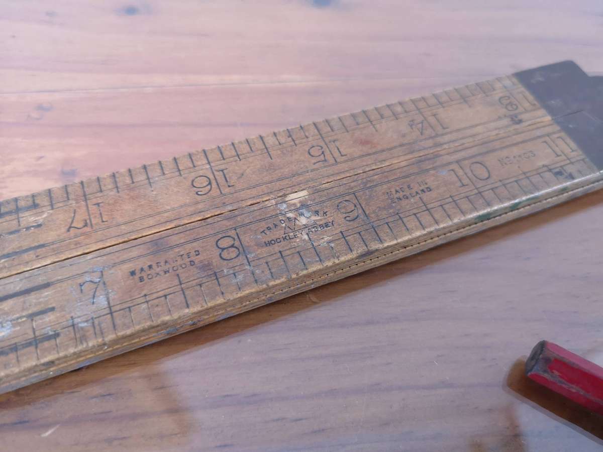 Small lot of vintage brass & wood tools