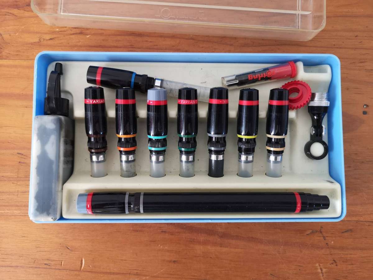 Vintage Rotring Variant Varioscript Technical drawing pen set