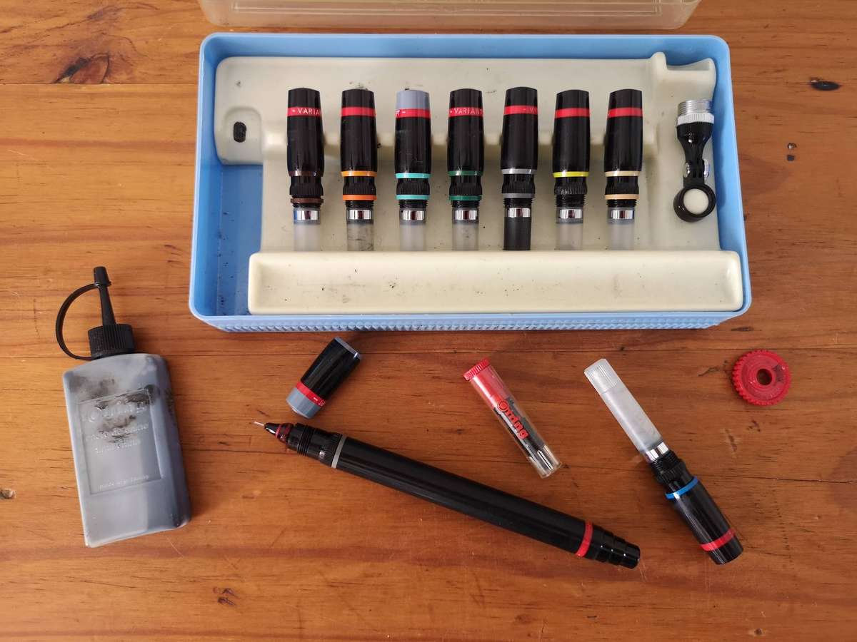 Vintage Rotring Variant Varioscript Technical drawing pen set