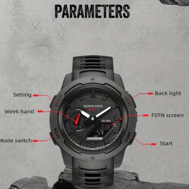 North Edge Carbon Core Gents Quartz Dress Watch