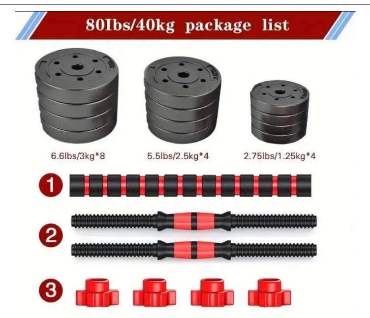 3-in-1 Dumbbell/Barbell Set