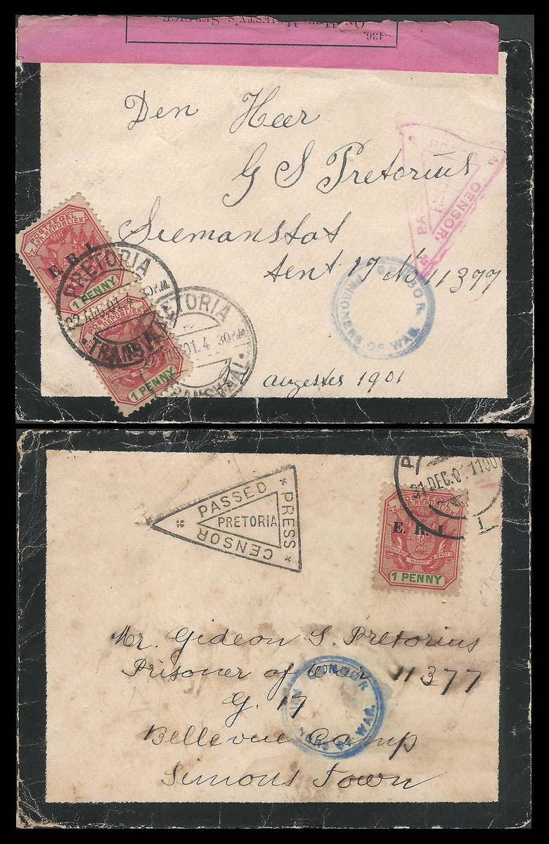 Anglo Boer War.  1900.  2 x Fronts as per scan.