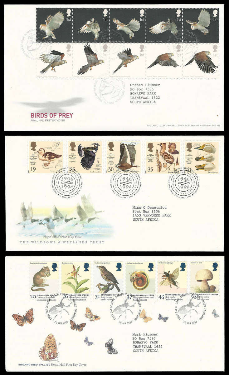 Great Britain.  3 First Day Covers.