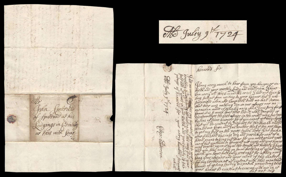 Great Britain. 1724 Entire. Pre-dates Waterloo, French Revolution, Beethoven, etc.
