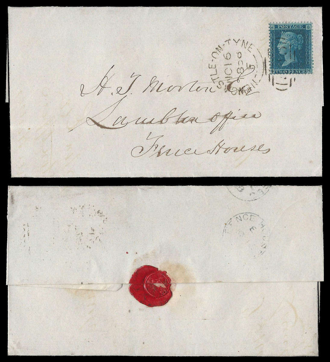 Great Britain.  1858.  SG 45.  2d Blue Plate 7.