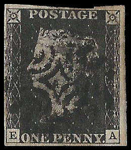 Great Britain.  1840 Penny Black.  Cat.value R9 000-00.