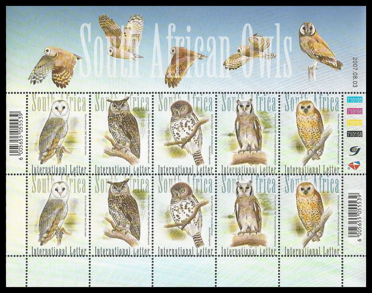Republic of South Africa. 2007 Owls. Cat.value R600-00. UM.