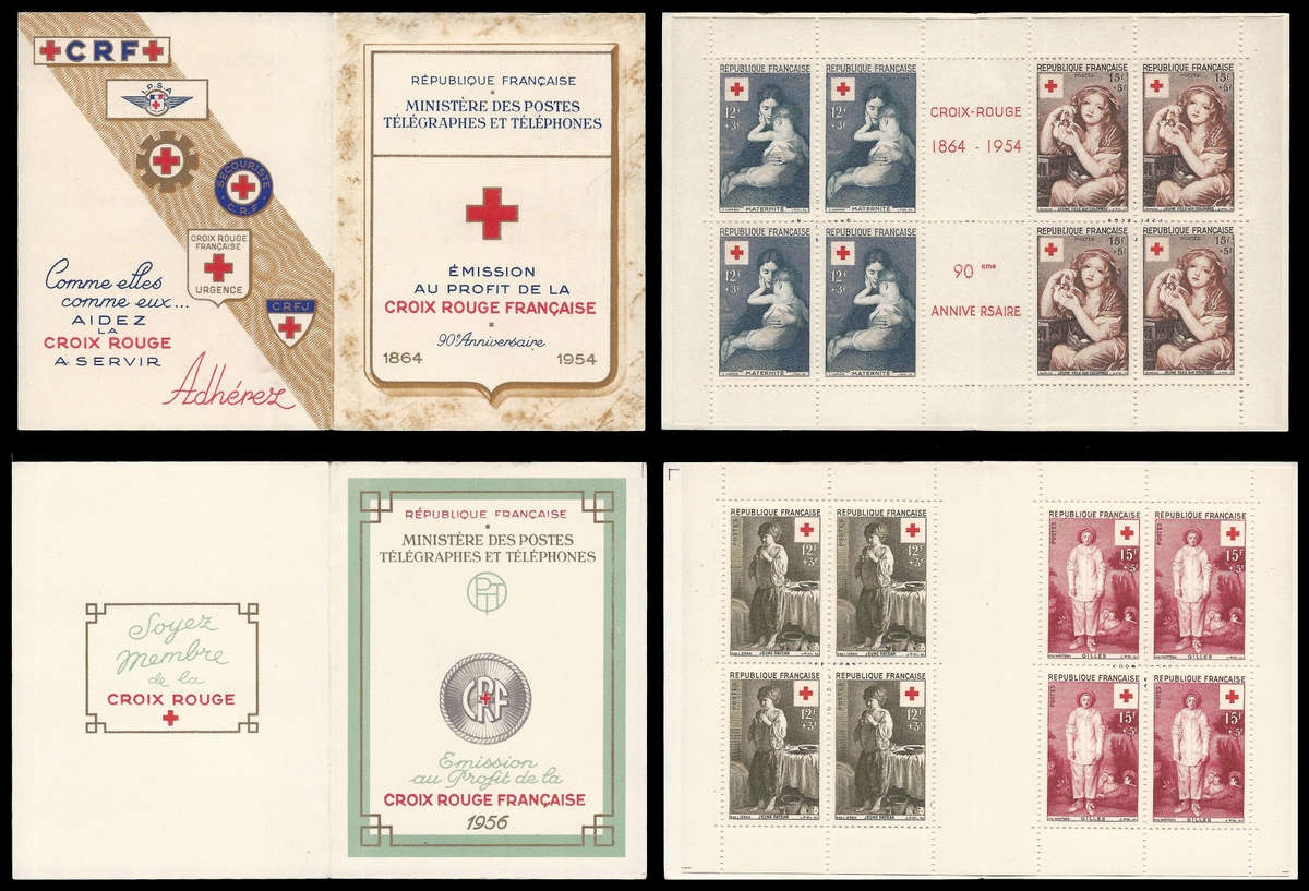 France.  1957, 1958.  Red Cross Booklets.  Very fine.
