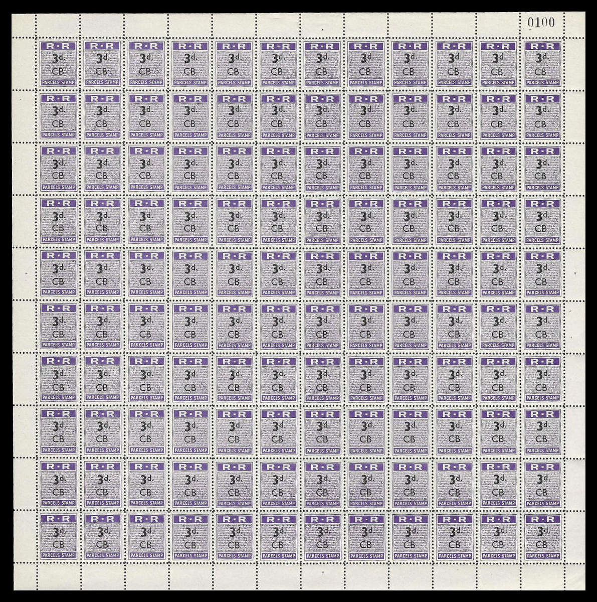 Rhodesia Railways  Chisamba, Northern Rhodesia.  Complete Sheet.