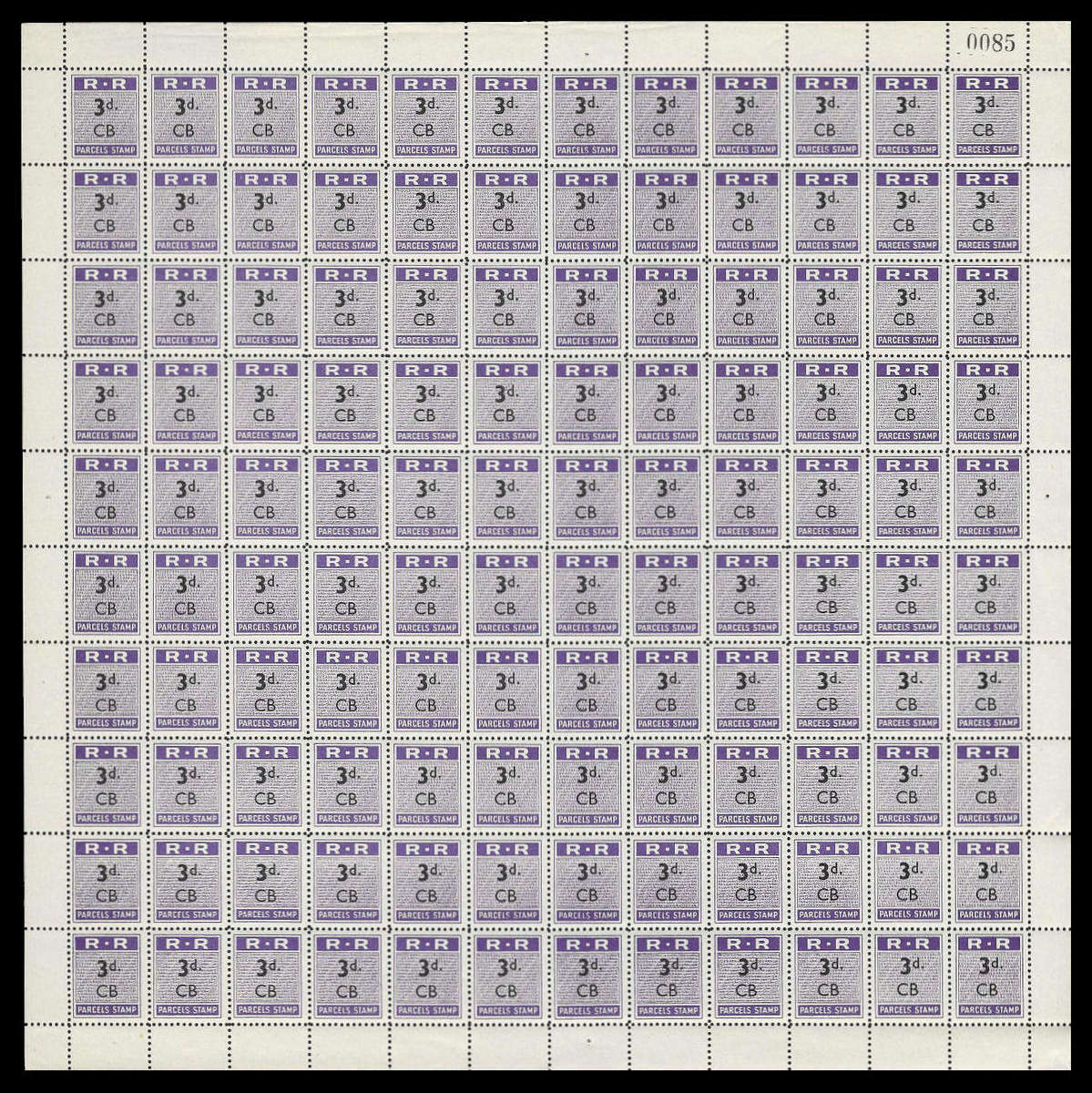 Rhodesia Railways  Chisamba, Northern Rhodesia.  Complete Sheet.