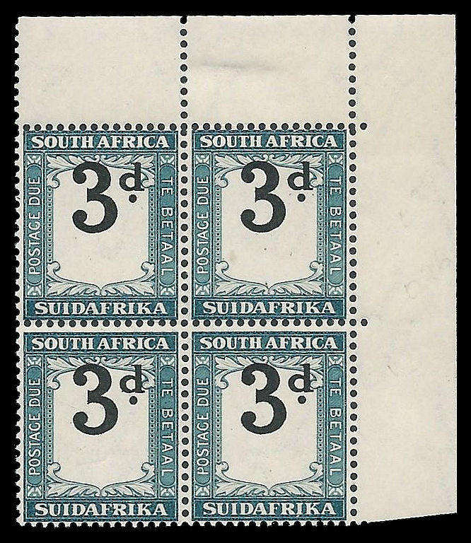 Union of South Africa.  Postage Due. UHB V6. Shifted value. Cat.value with shift ignored R1 900-00.