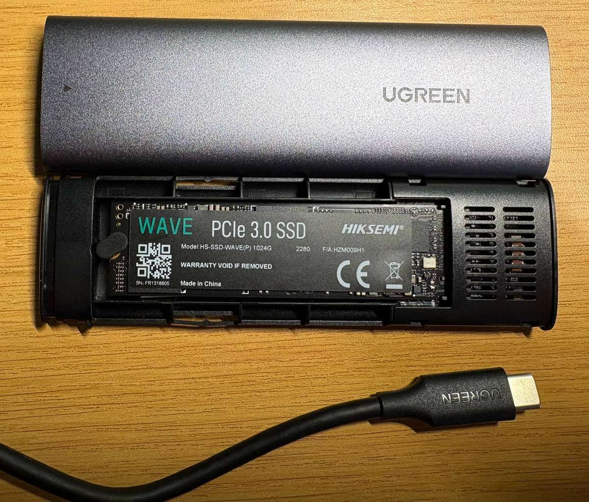 HIKSEMI Wave(P) 1TB Gen3 M.2 1TB NVMe 3D NAND SSD with Ugreen Enclosure
