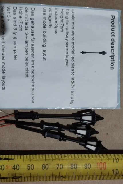 3 x Street Lamps with LED - HO Scale