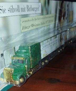 Grell Double Trailer Lorry- American Style Rig - Bitburger  - 1/87 Scale