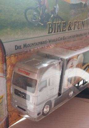Hümmer 2 x M.A.N. Beer Lorry - Henninger Radler - Mountain Bike World Cup - 1/87 Scale