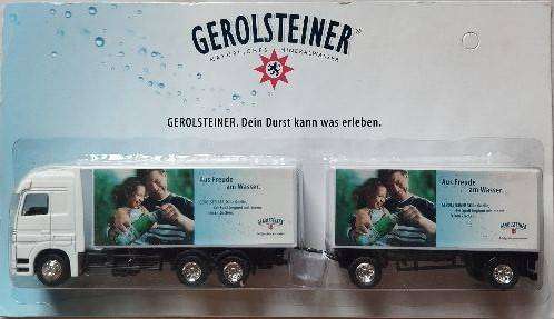 Hümmer Mercedes Benz Actros Water Truck & Trailer - Gerolsteiner - 1/87 Scale