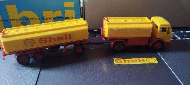 Kibri Mercedes Benz Petrol Tanker Truck & Trailer - Shell  - 1/87 Scale