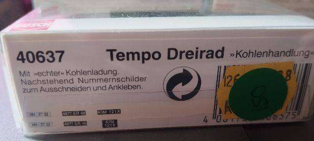 Busch Tempo Drierad (Three Wheeler) Coal Transporter - 1/87 Scale