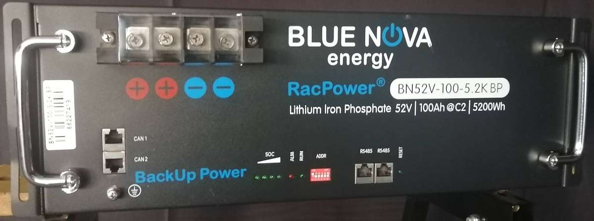 Blue Nova Energy RacPower Lithium Iron Phosphate 52V-100Ah@C2-5200Wh - BN52-100-5.2K BP