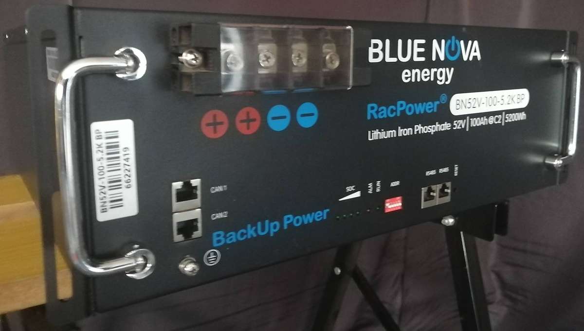 Blue Nova Energy RacPower Lithium Iron Phosphate 52V-100Ah@C2-5200Wh - BN52-100-5.2K BP