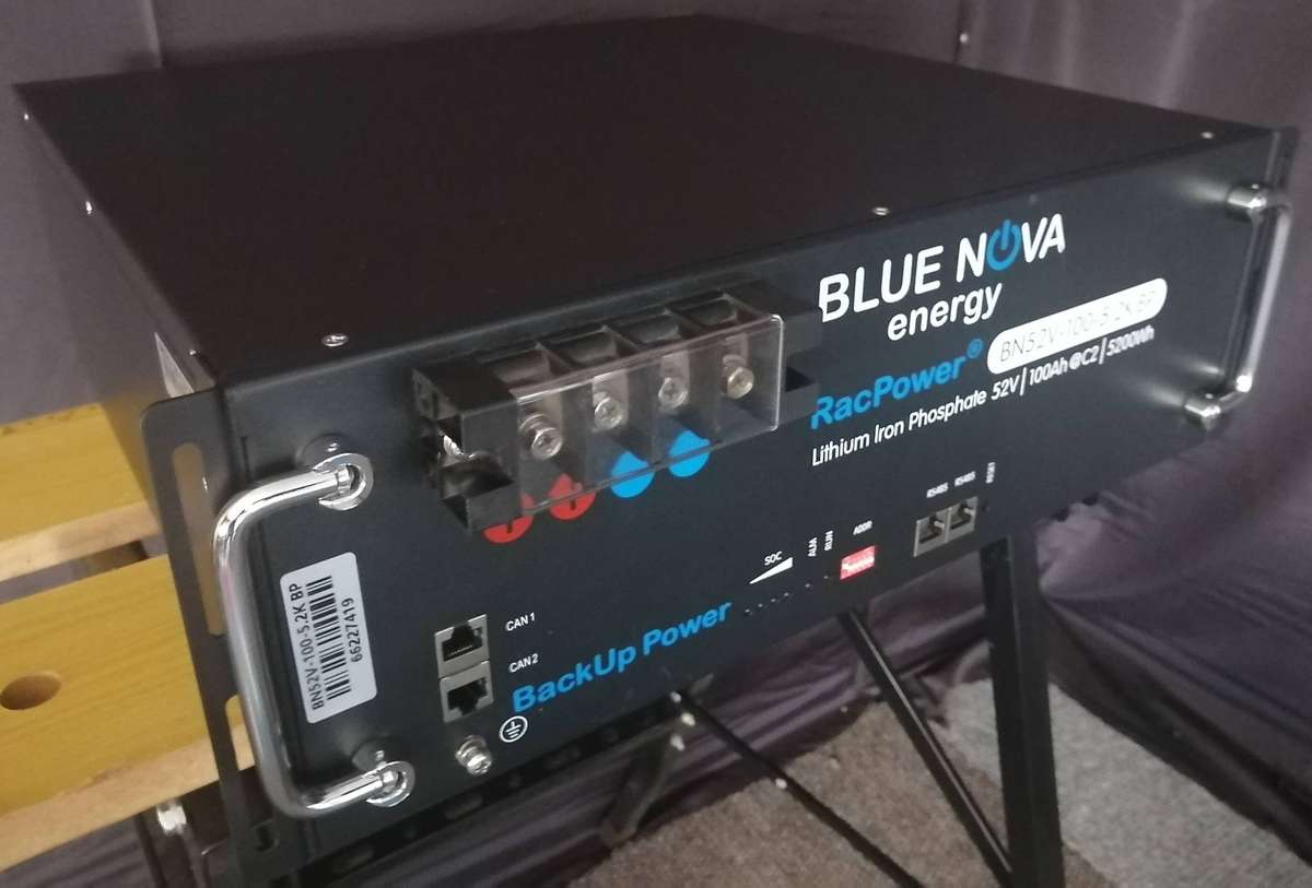 Blue Nova Energy RacPower Lithium Iron Phosphate 52V-100Ah@C2-5200Wh - BN52-100-5.2K BP