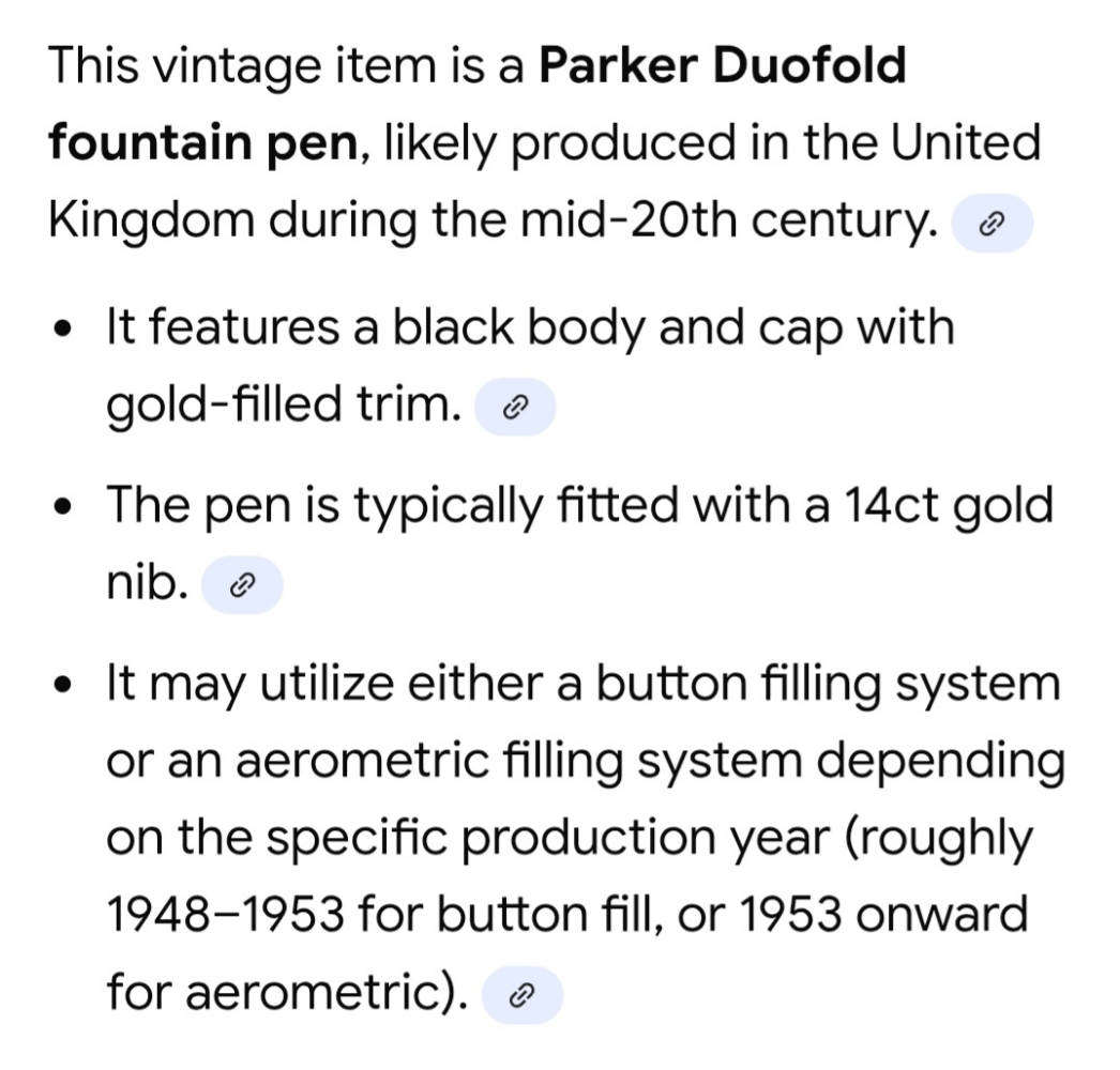 Reserved for UbaJam1371 Vintage Parker Duofold Fountain Pen
