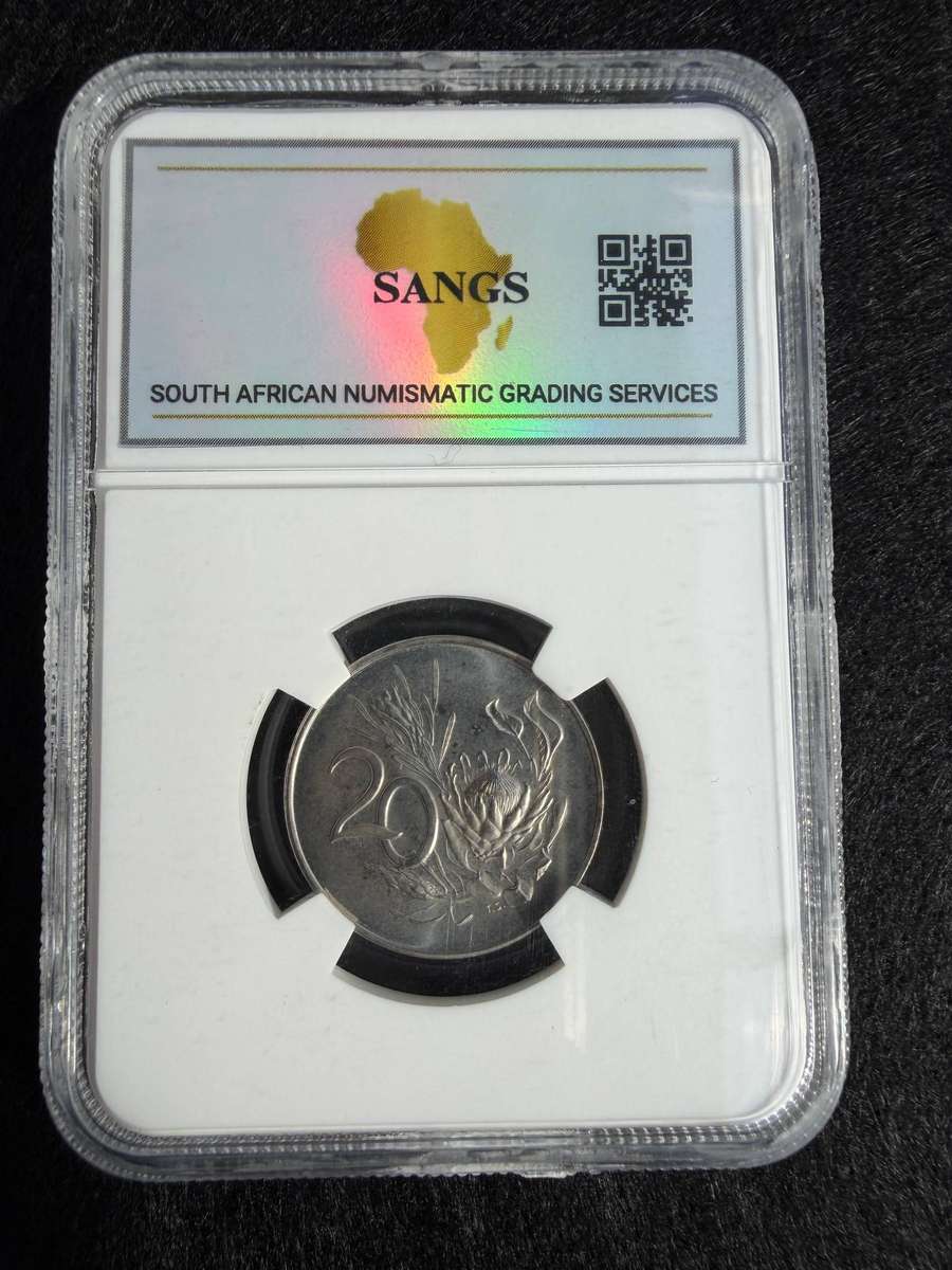 1967 South Africa 20 Cent - Afrikaans Legend - Proof - Graded