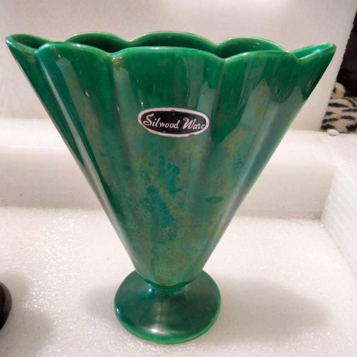 RARE Silwood Ware S.A. Scallop edges+ body Underglaze Green LOOK At My BUY NOW listings NO WAITING