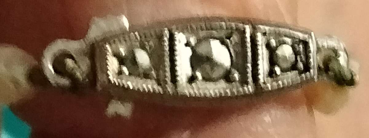 NECKLACE - STERLING SILVER Stamped STERLING clasp Marcasite  Seed Pearls