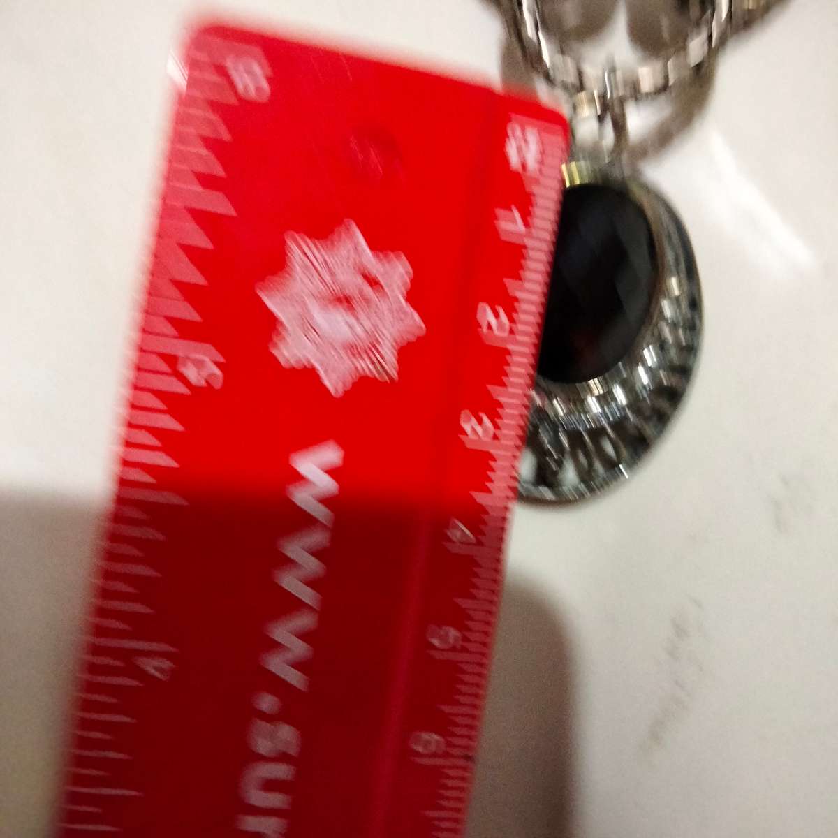 Necklace Pendant filigree Faceted synthetic stone crystal embellished 5 snake round links on beaded