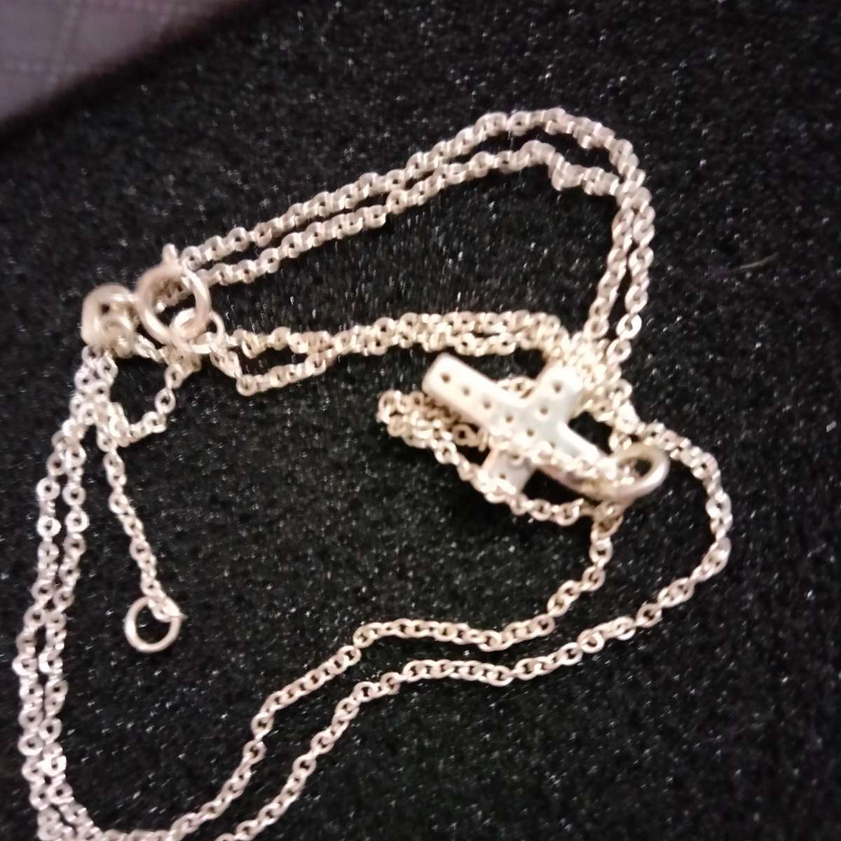 Sterling Silver 925 CHAIN +Marcasite Cross Pendant small - Necklace LOOK at my Buy Now  NO WAITING