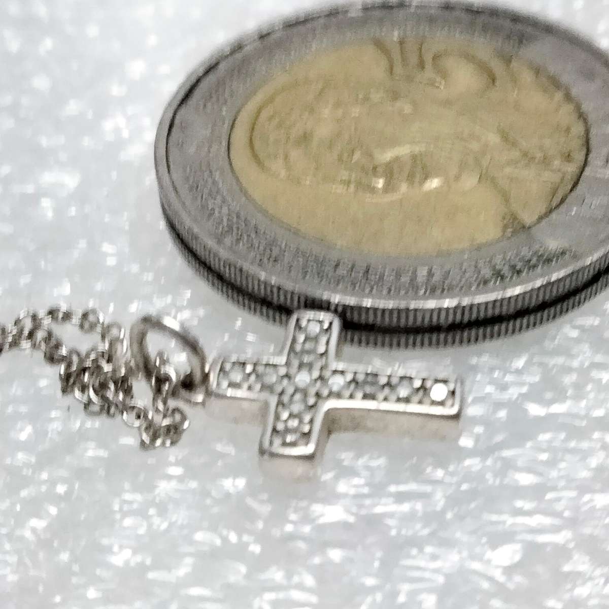 Sterling Silver 925 CHAIN +Marcasite Cross Pendant small - Necklace LOOK at my Buy Now  NO WAITING