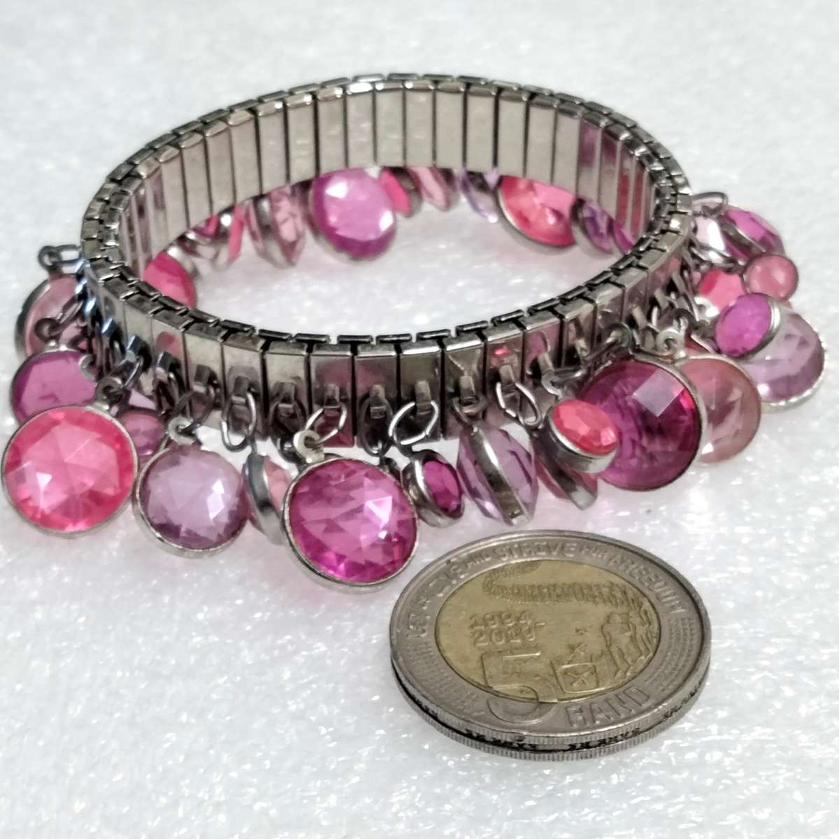 Bracelets 3 one stretch - mixture of Vintage MURANO Lampwork glass beads +charms +or spacers metal