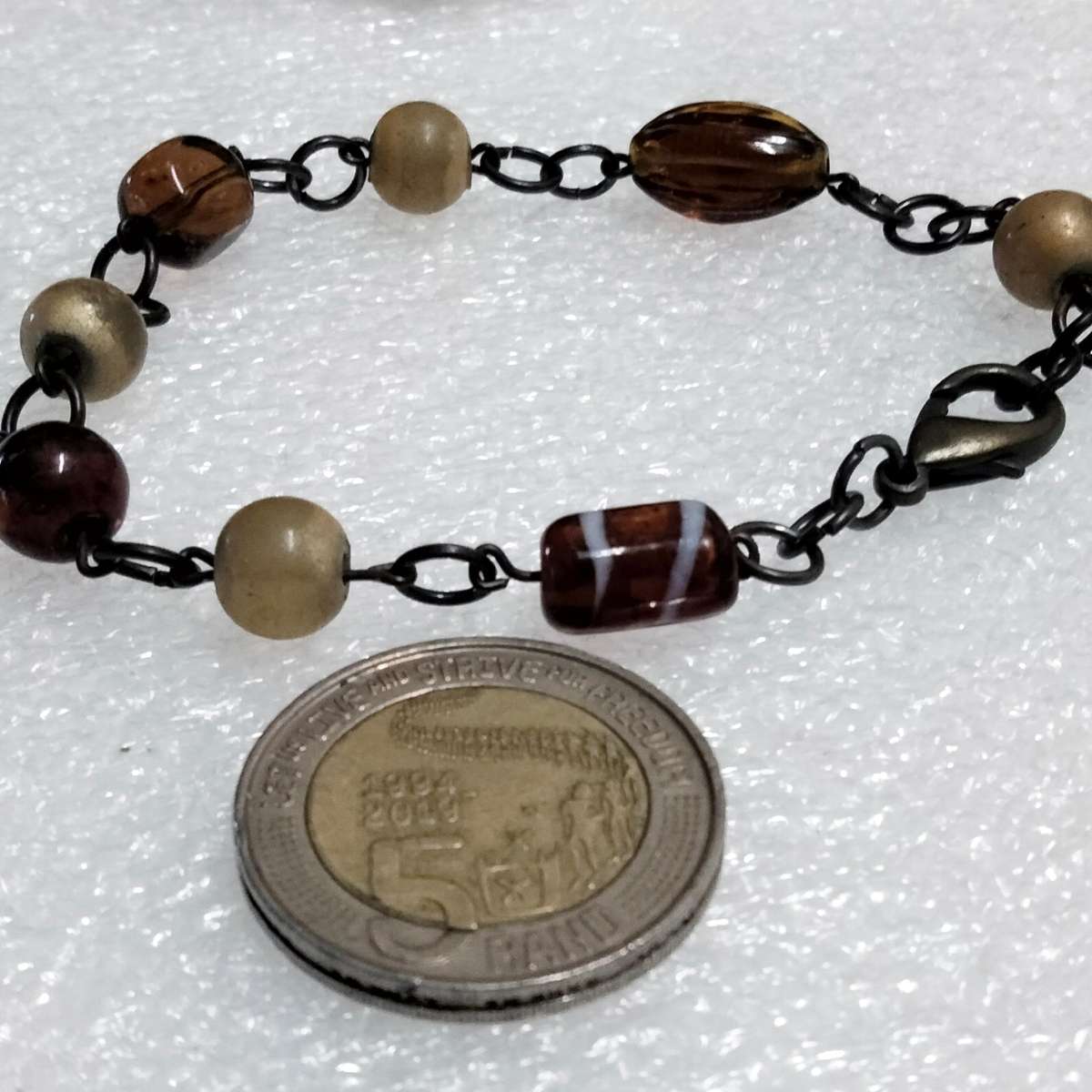 Bracelets 3 one stretch - mixture of Vintage MURANO Lampwork glass beads +charms +or spacers metal