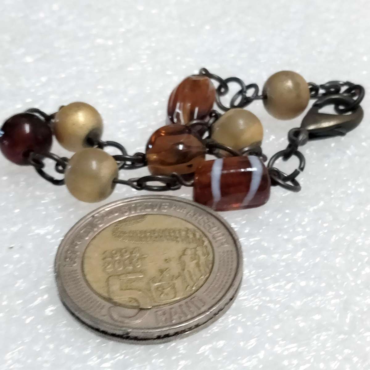 Bracelets 3 one stretch - mixture of Vintage MURANO Lampwork glass beads +charms +or spacers metal