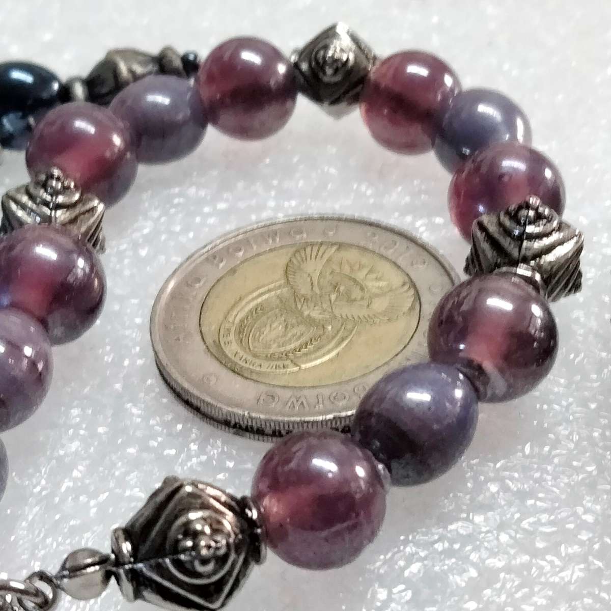 Bracelets 4 one stretch 4 mixture of Vintage MURANO Lampwork glass beads +charms +or spacers metal