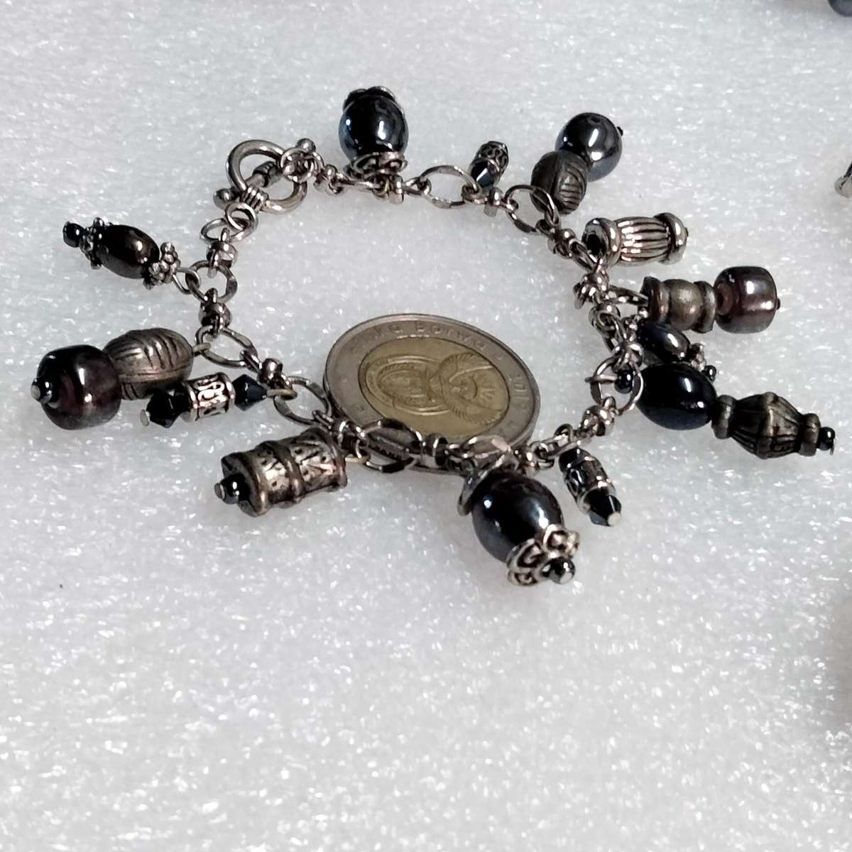 Bracelets 4 one stretch 4 mixture of Vintage MURANO Lampwork glass beads +charms +or spacers metal