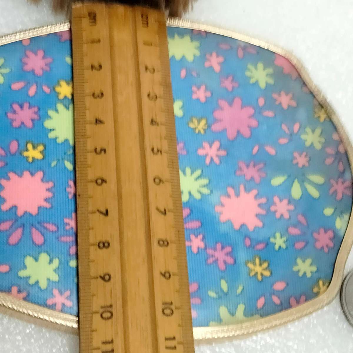 Mirror+Brush2 piece Set Vanity dressing table decor Blue floral Vintage 1960s Gilding loss